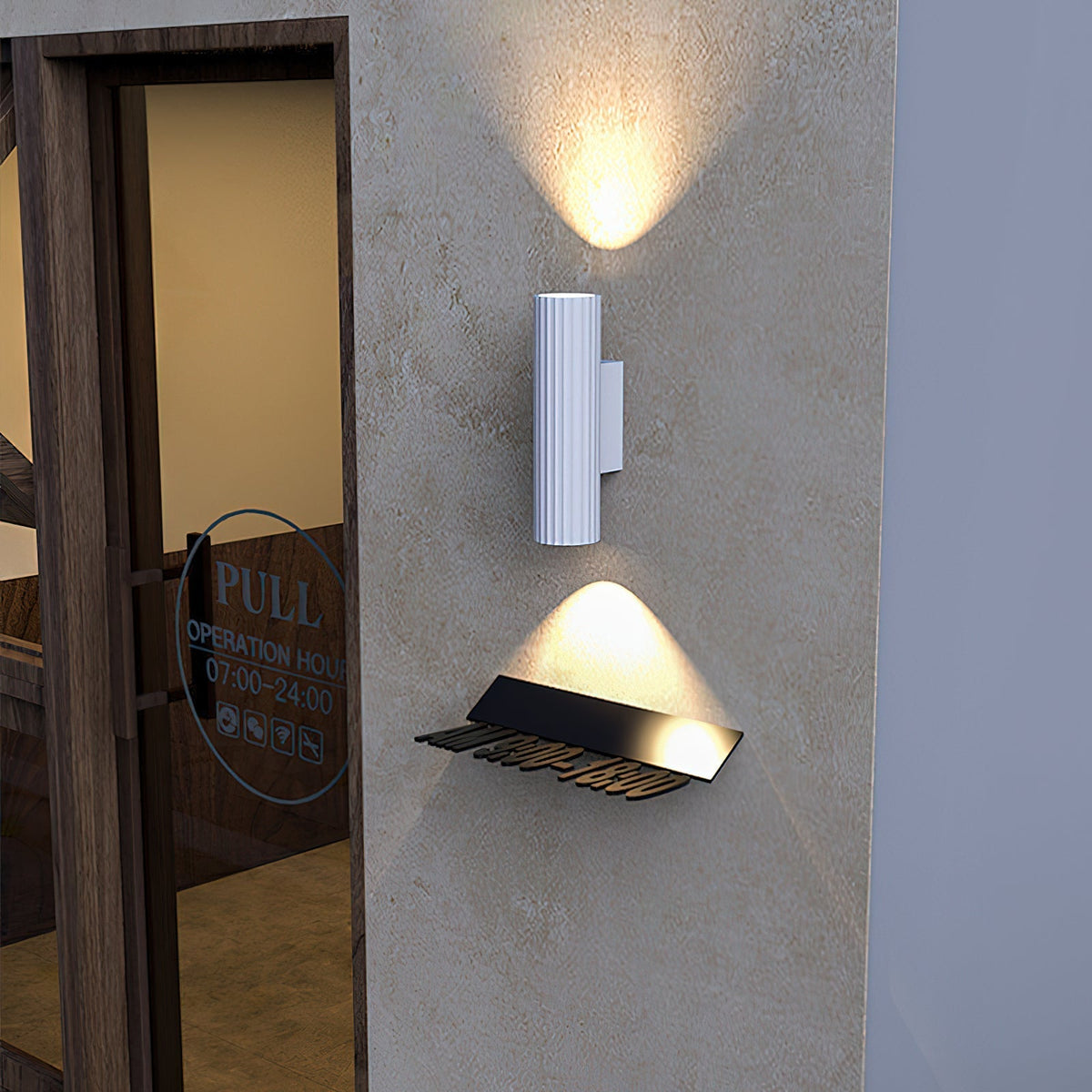 Dunbar Wall Light mounted on a bedroom wall, casting a warm glow.