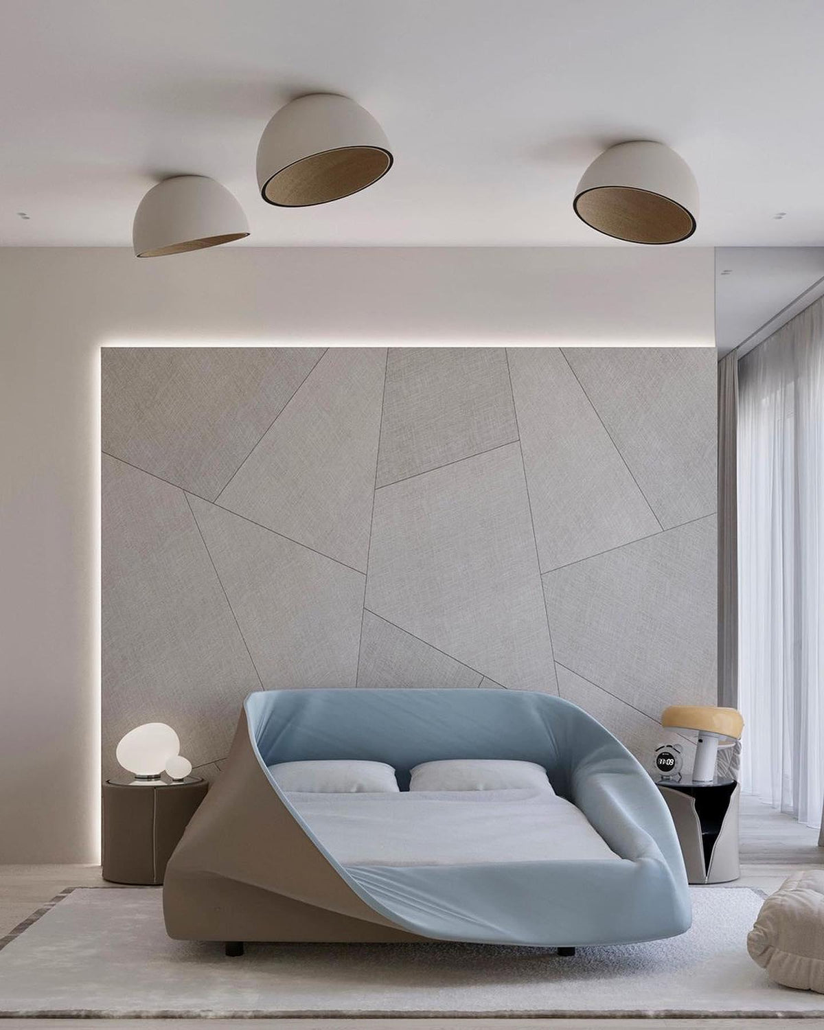 Ceiling Lamp Dome Wood Interior Warm-Neutral Decor