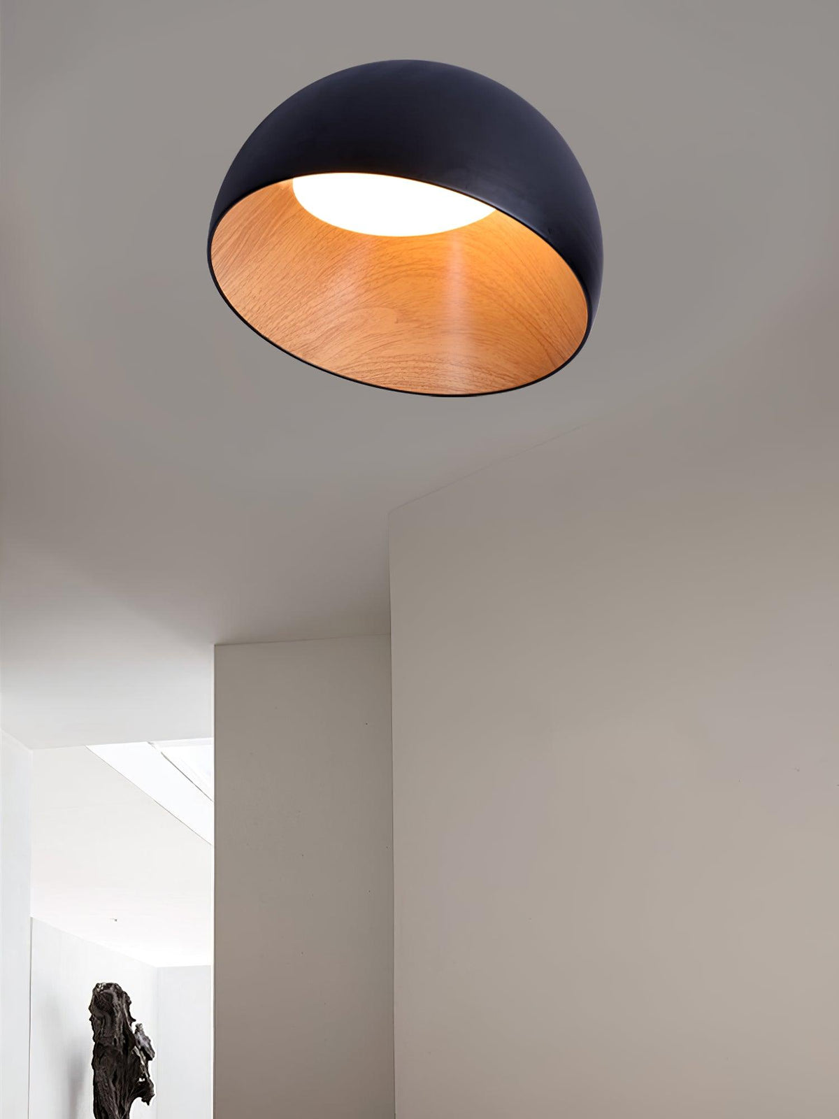 Ceiling Lamp Dome Wood Interior Warm-Neutral Decor