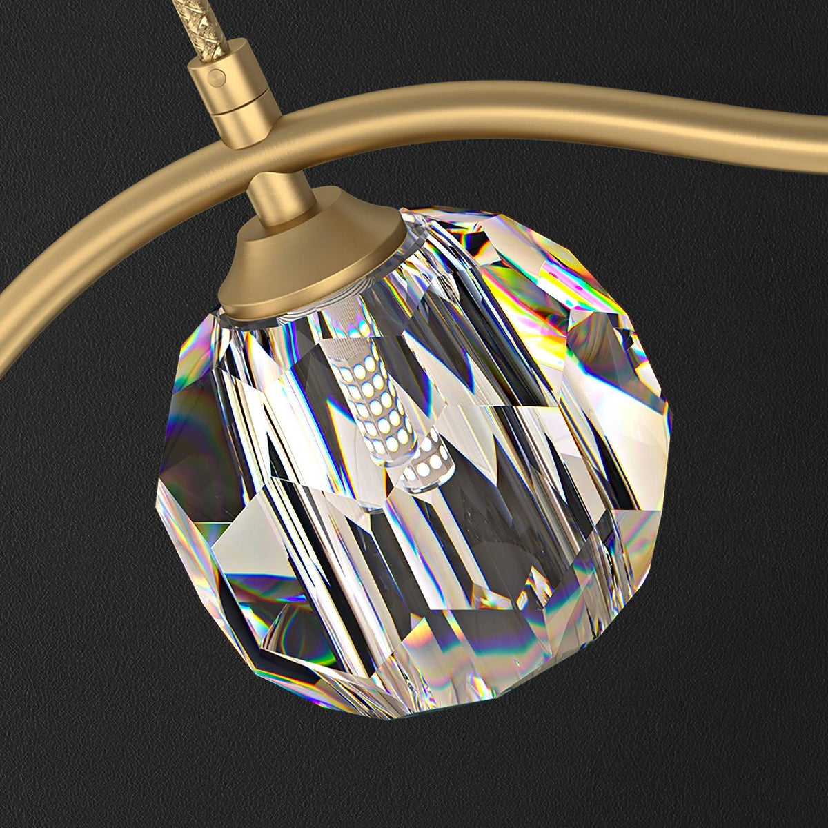 Calora Lustre Cuivre et Cristal Géométrique