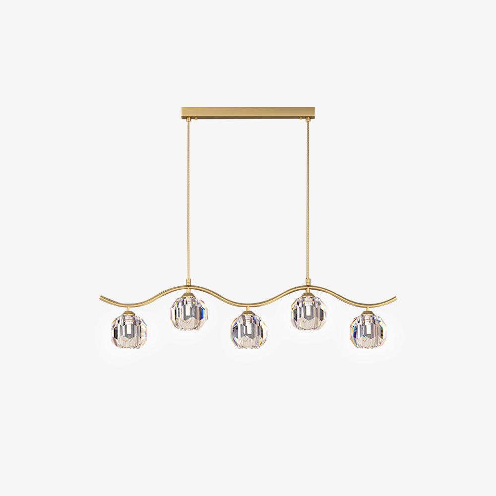 Calora Lustre Cuivre et Cristal Géométrique