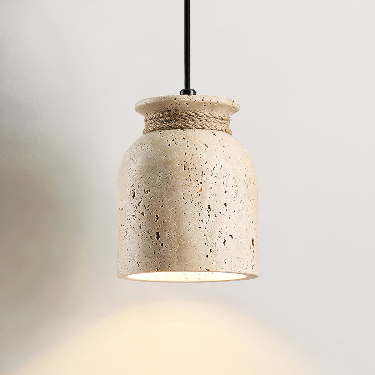 Angled view of the Easton Pendant Lamp Model A showcasing its sculptural form.