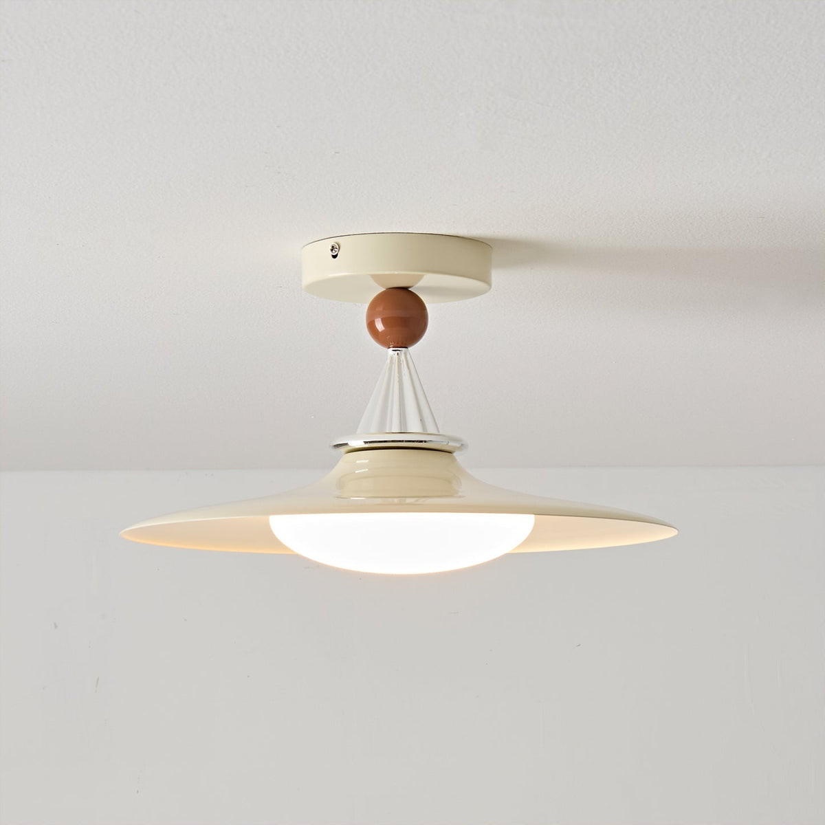 The integrated LED light source of the Eden Ceiling Light.