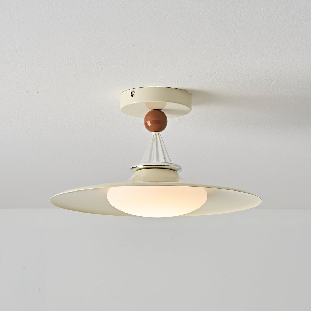 Angled view of the Eden Ceiling Light showcasing its Mid-Century Modern design.