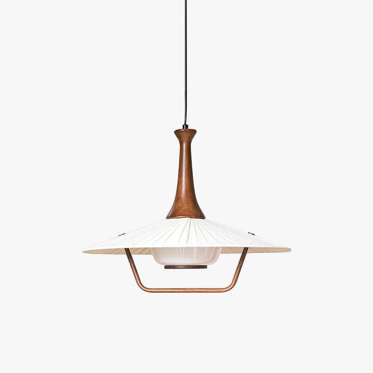 Brinista Traditionnel Classique Tissu Bois Pendentif Lampe
