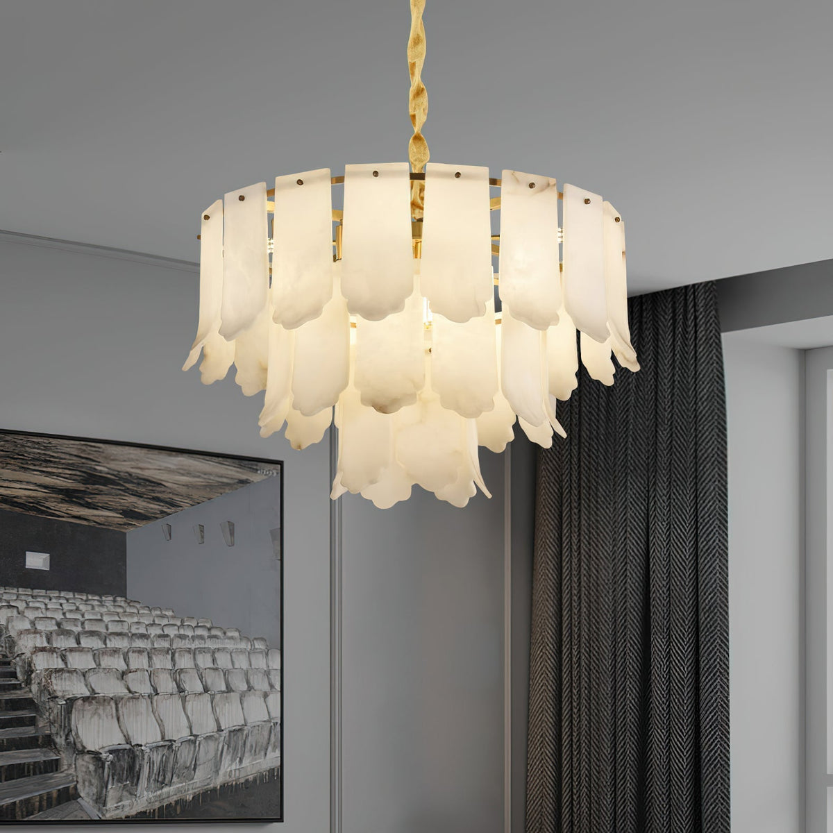 Hue Lustre Laiton Albâtre Luxe Postmoderne