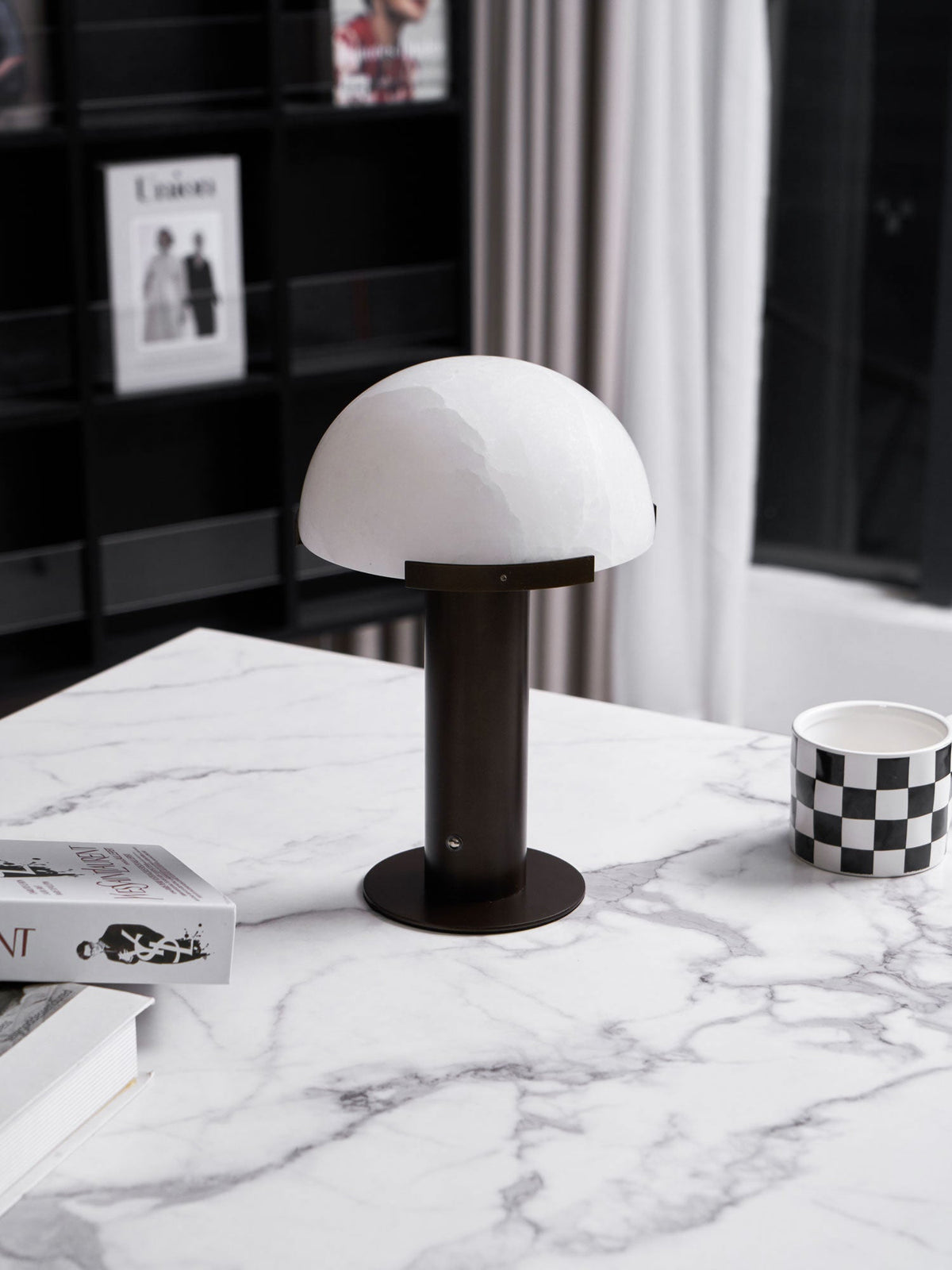 Ibera Lampe de Table en Albâtre et Métal