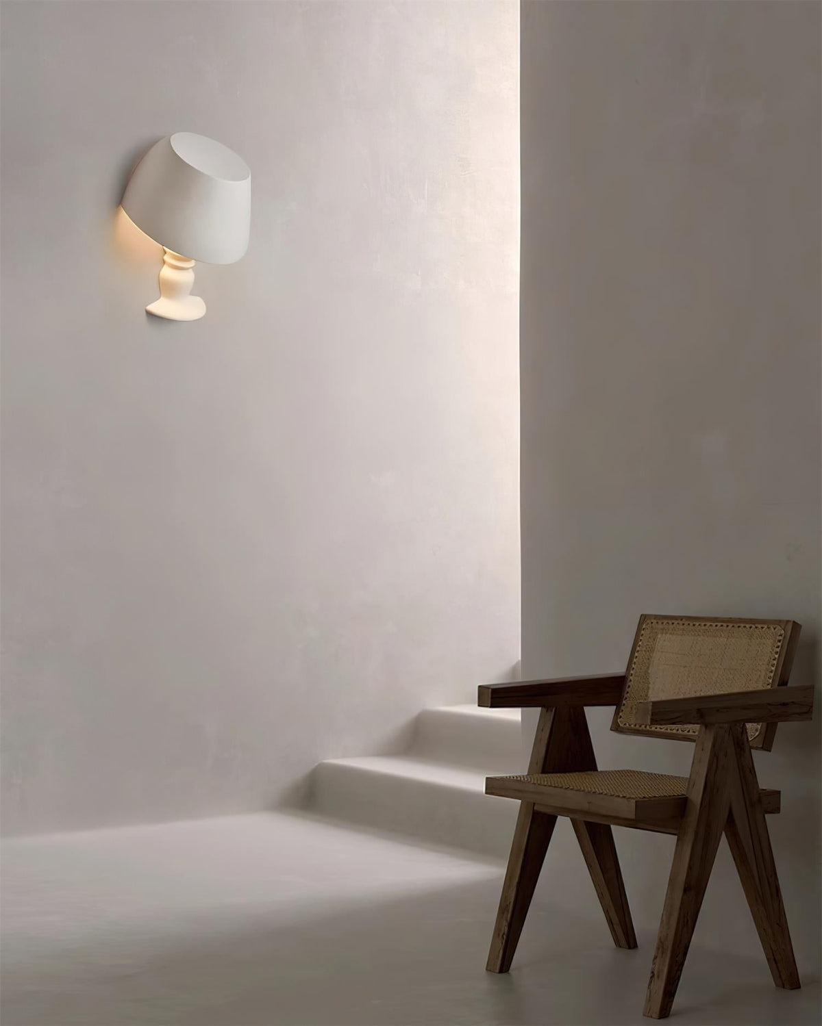 Wall Light Sculptural Plaster Form Uplighting Ambient Minimalist-Neutral Decor