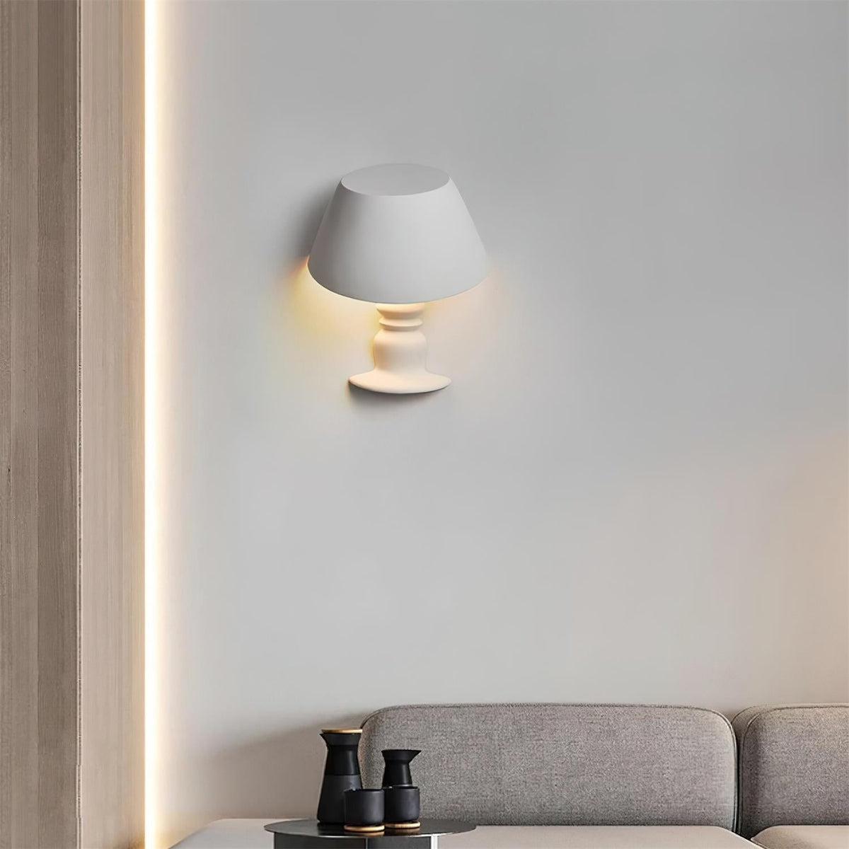 Wall Light Sculptural Plaster Form Uplighting Ambient Minimalist-Neutral Decor