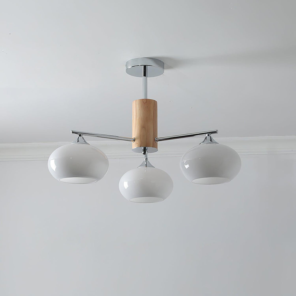 Joreon Lustre en Verre Persimmon Mid-Century 8 Lumières