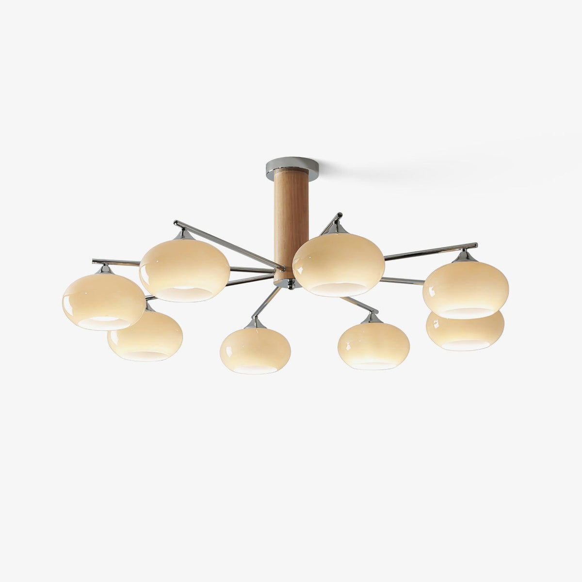 Joreon Lustre en Verre Persimmon Mid-Century 8 Lumières