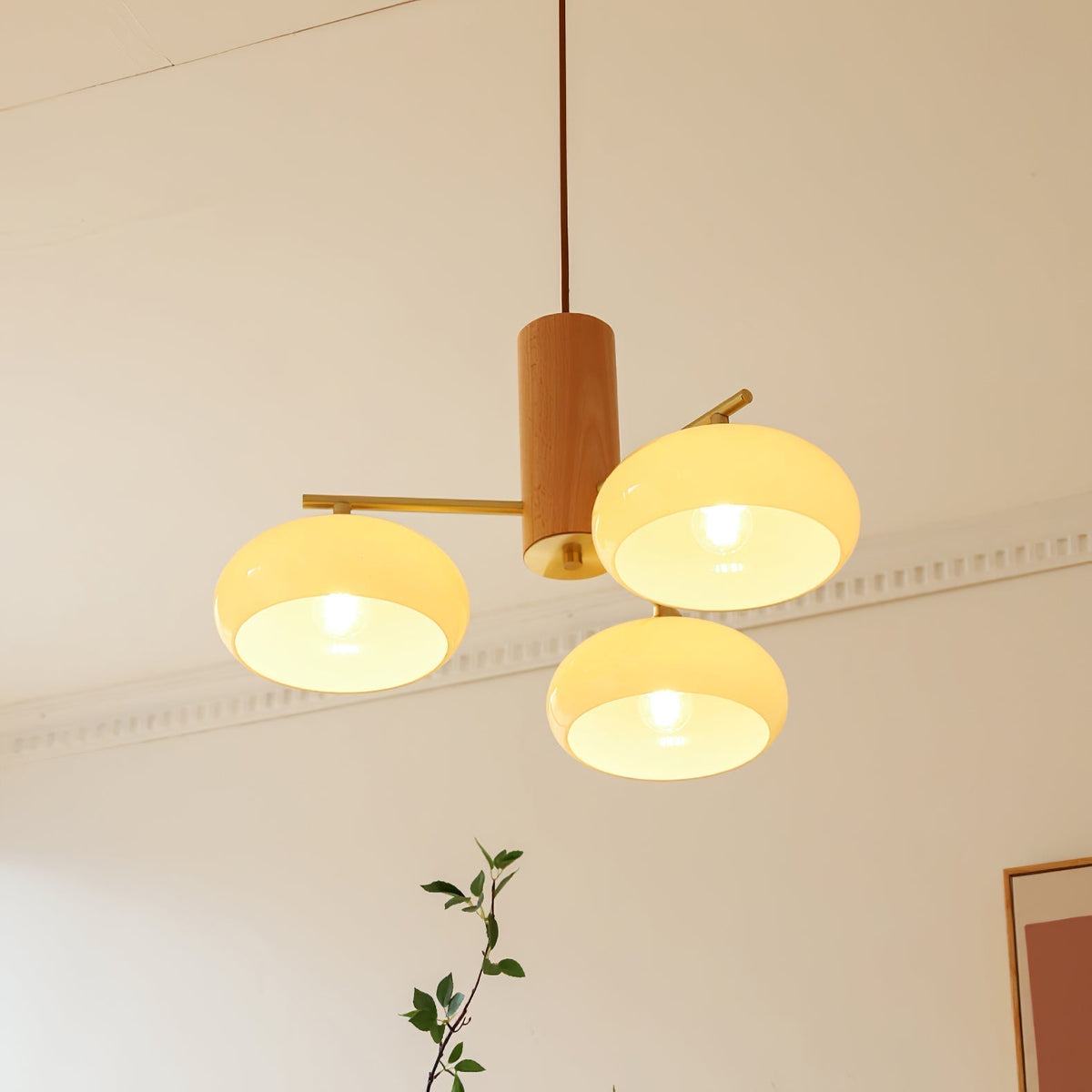 Nova Lustre Métal Verre Kaki Naturel Salon