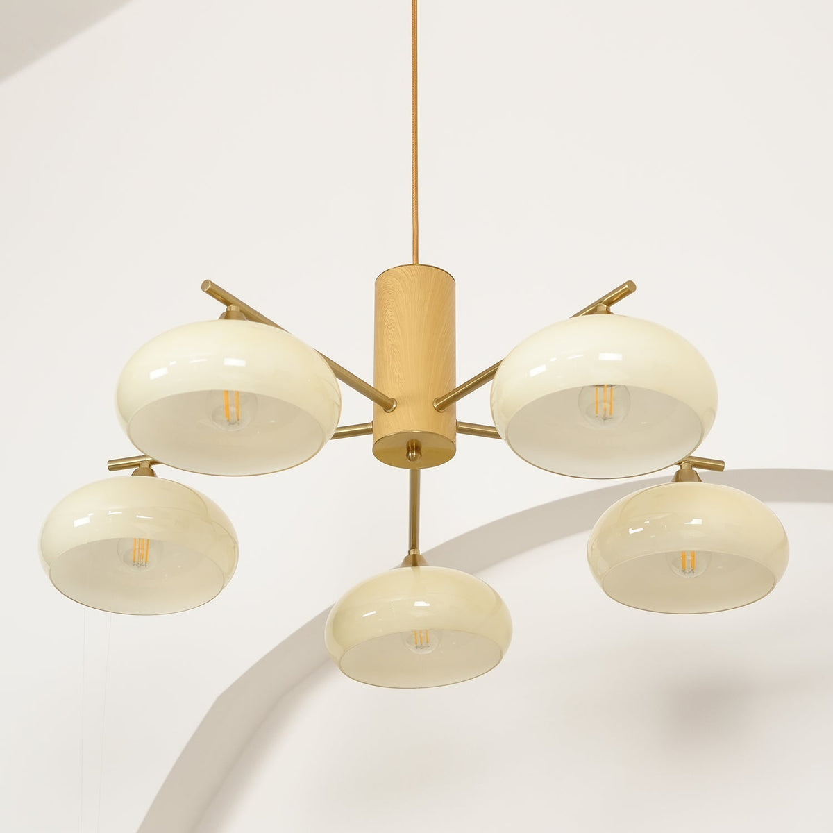 Nova Lustre Métal Verre Kaki Naturel Salon
