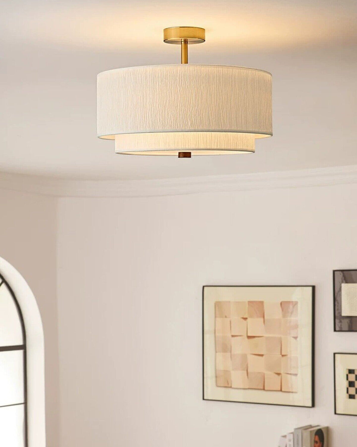 Product shot of the Dia 40cm Elodie Semi Flush Mount.