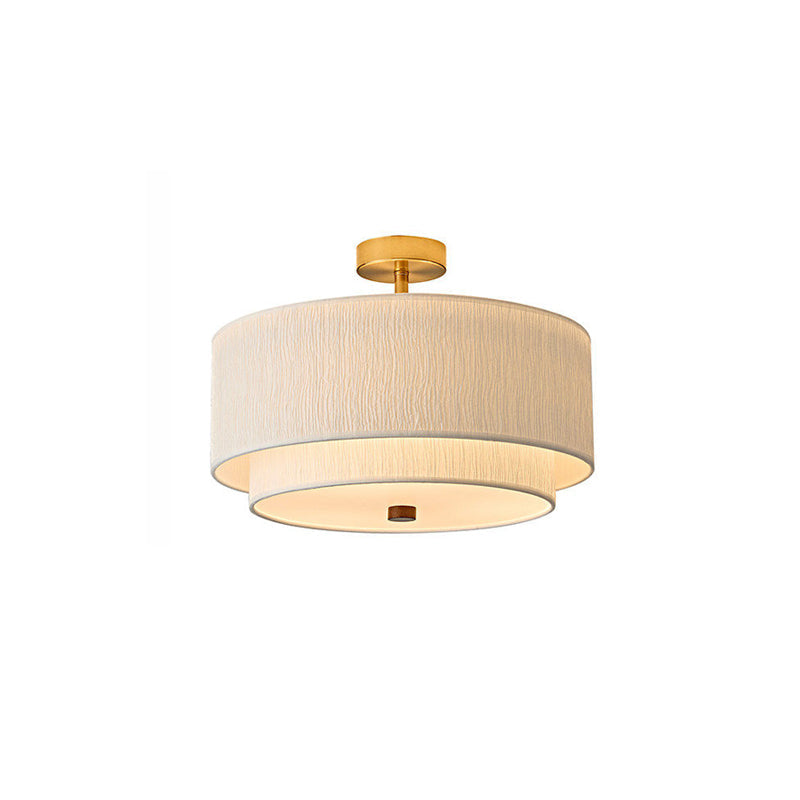 Another angle of the light fixture in a styled room.