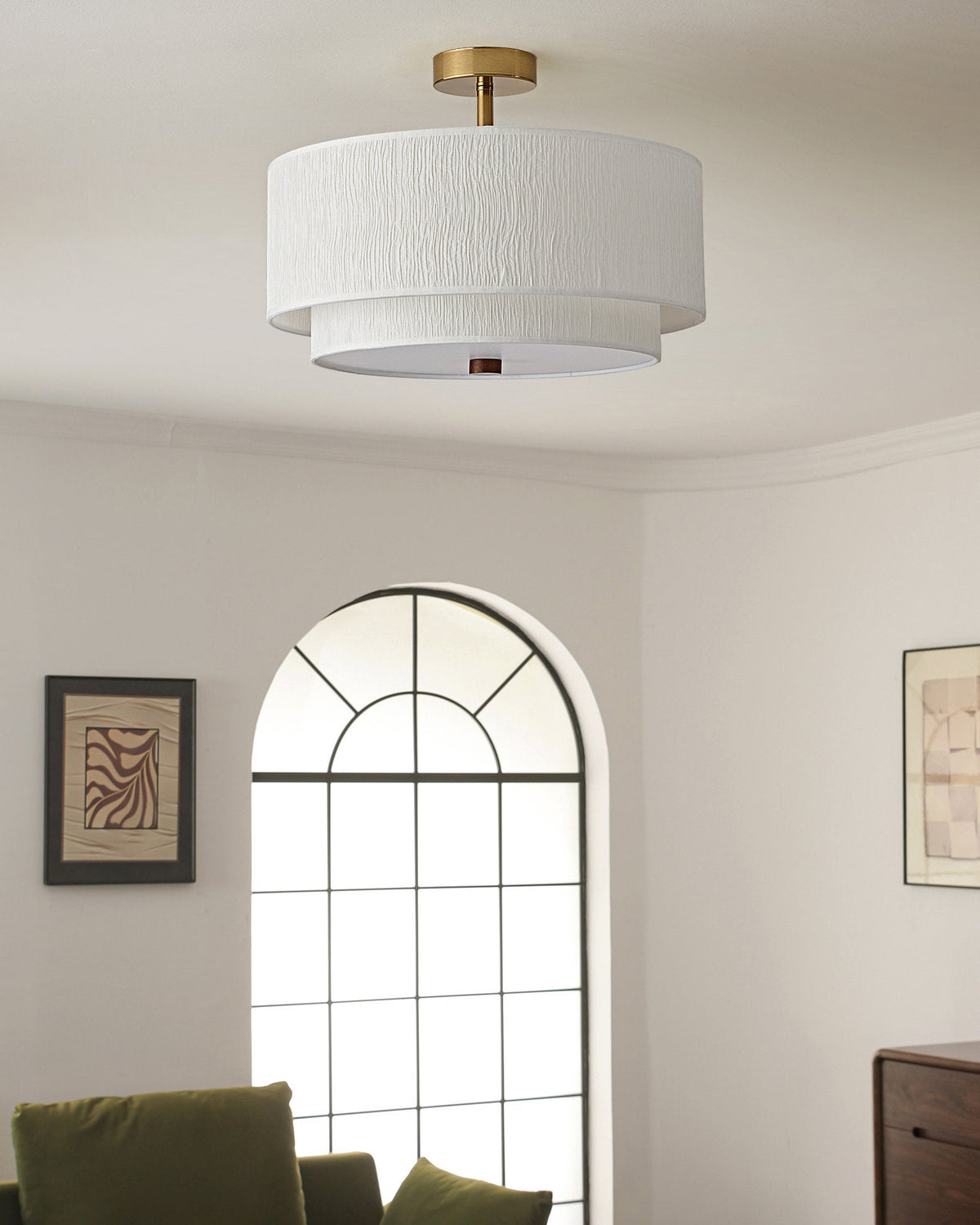 Product shot of the Dia 45cm Elodie Semi Flush Mount.