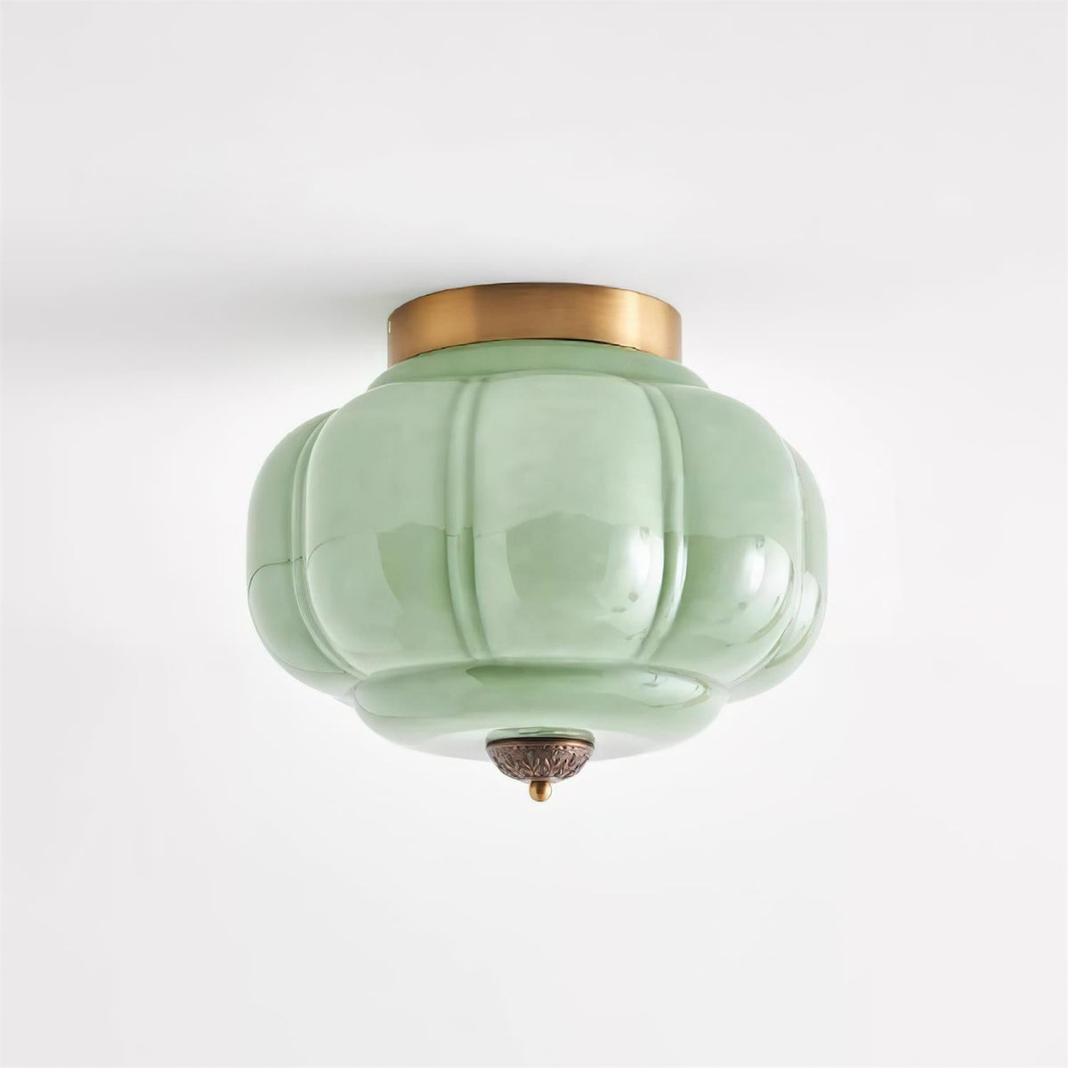 Selviro Ceiling Lamp Green Glass Brass Classic-Neutral Decor