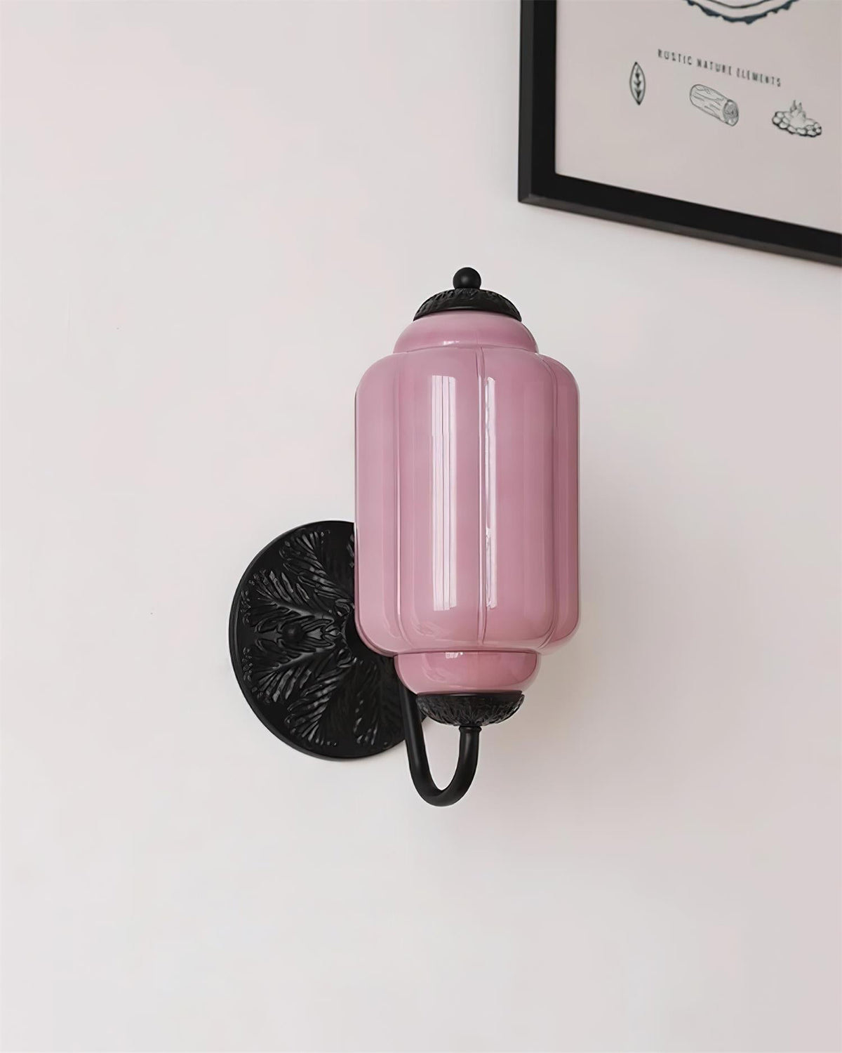 Melvane Vintage Pink Glass Wall Sconce-Neutral Decor