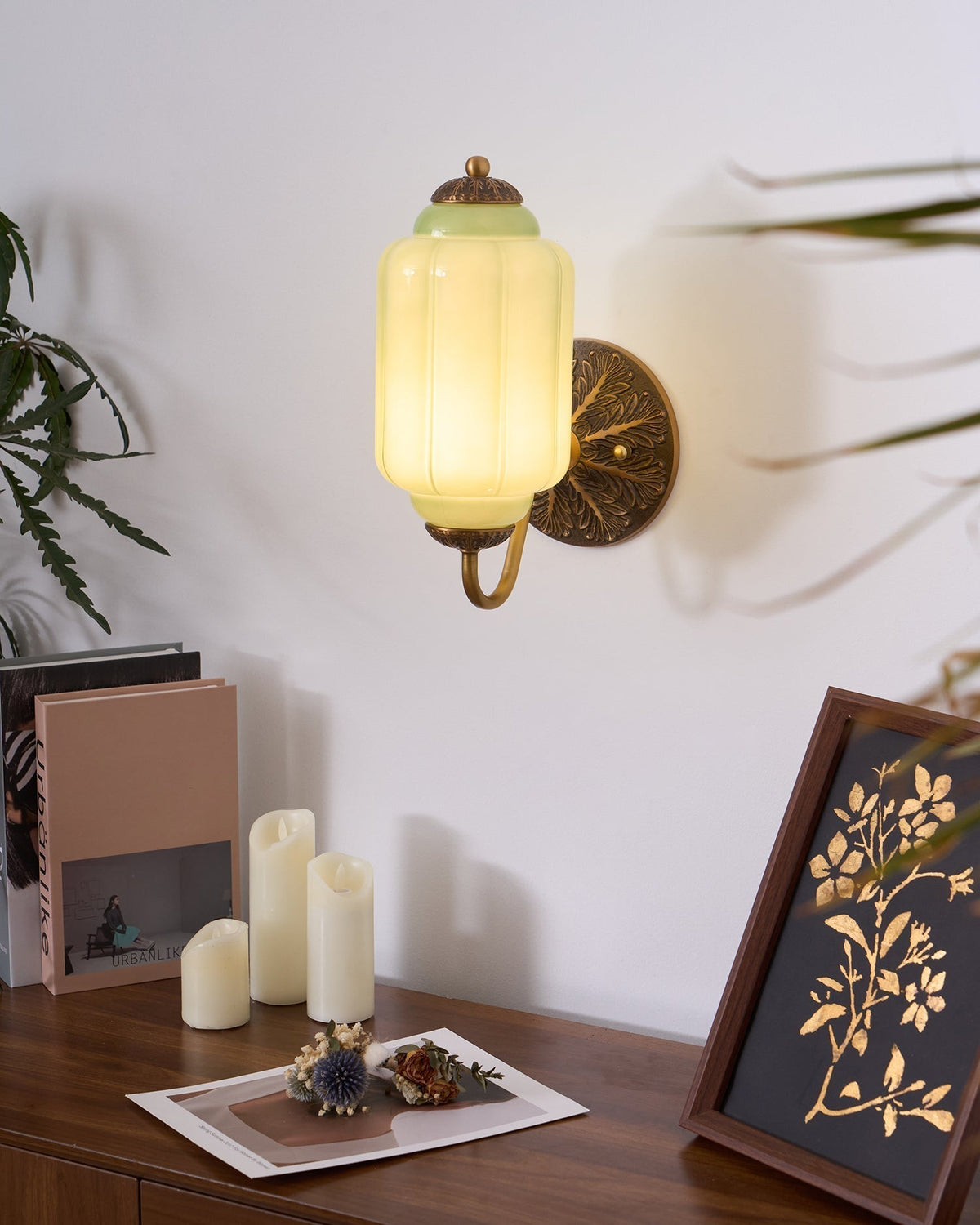Melvane Vintage Pink Glass Wall Sconce-Neutral Decor