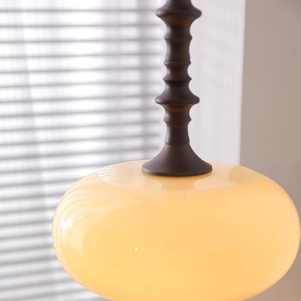 Pendant Lamp White Glass Shade Brown Vintage-Neutral Decor