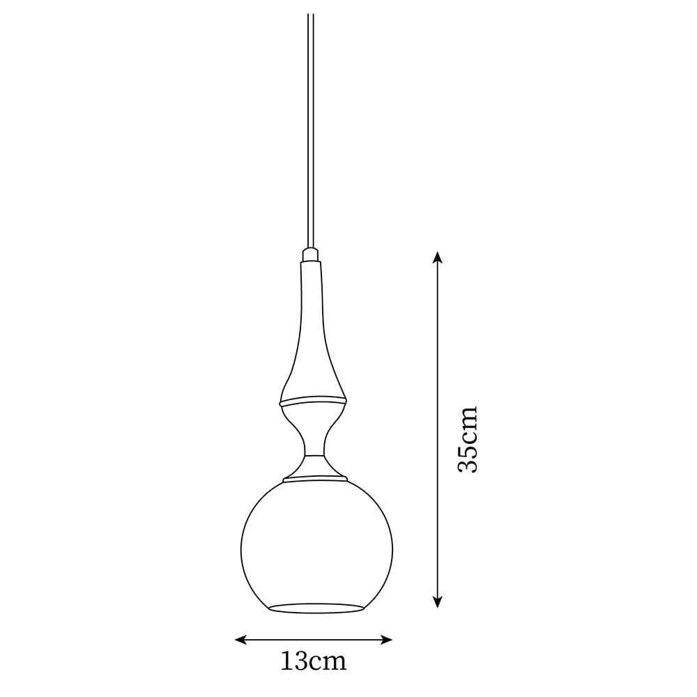 Pendant Lamp White Glass Shade Brown Vintage-Neutral Decor