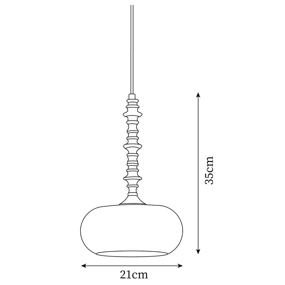 Pendant Lamp White Glass Shade Brown Vintage-Neutral Decor