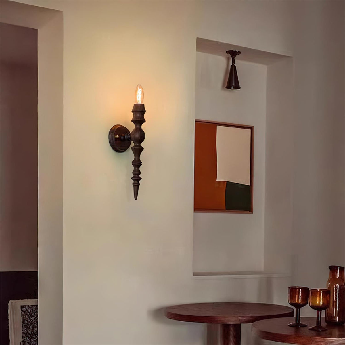 Wall Lamp Modern Vintage Wood Body Multiple Wood Finishes-Neutral Decor