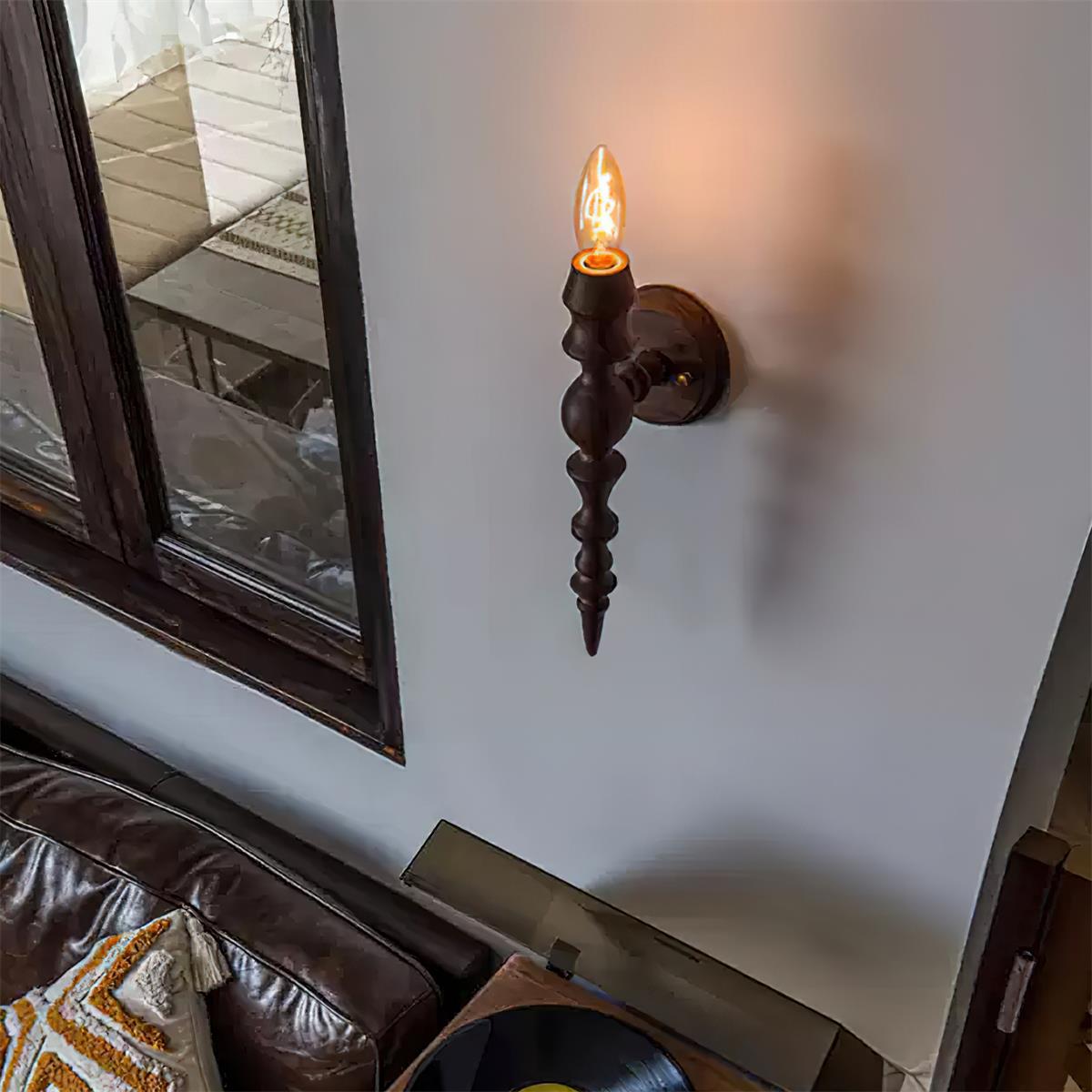 Wall Lamp Modern Vintage Wood Body Multiple Wood Finishes-Neutral Decor