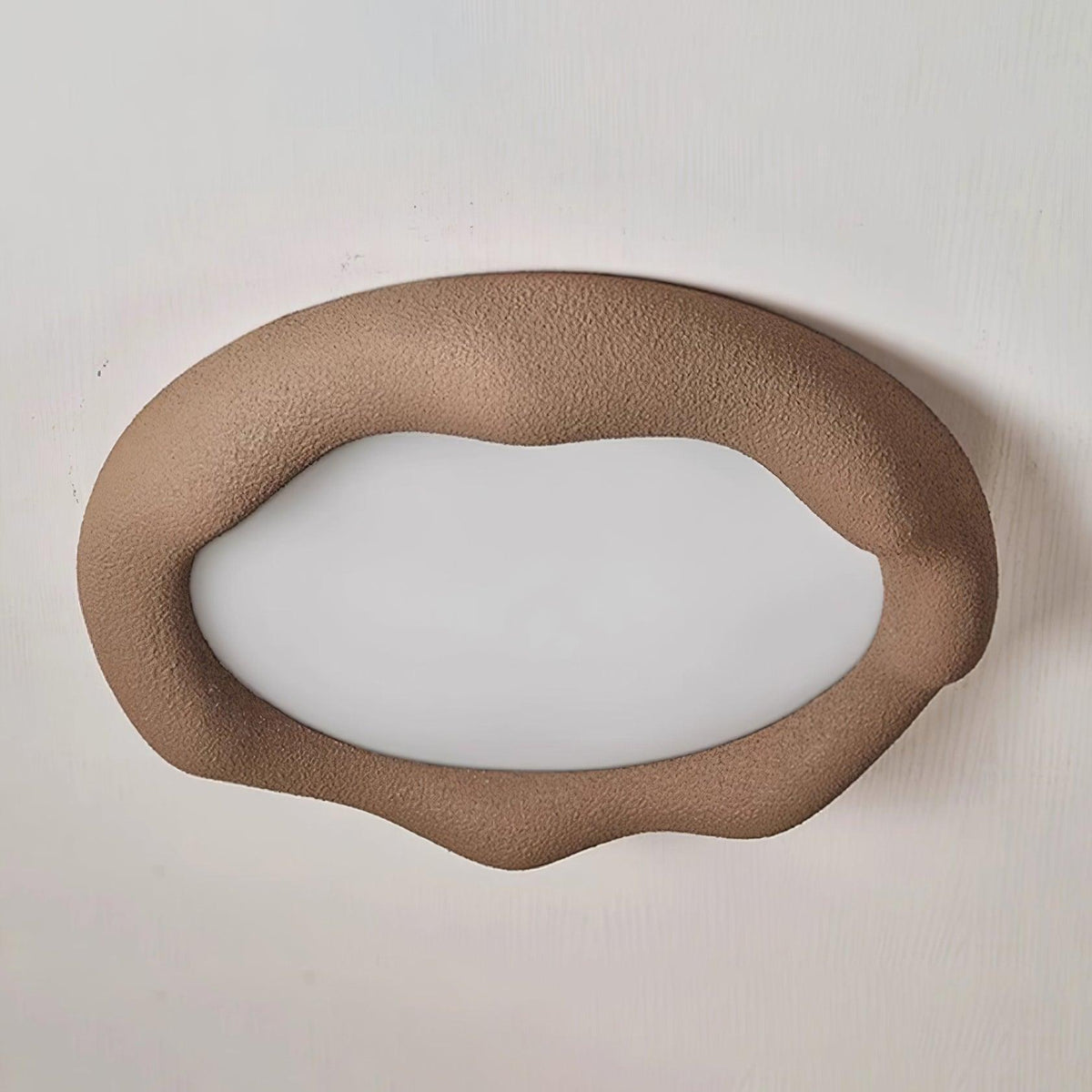 Ceiling Light Organic Resin and Fiberglass Fixture in Beige-Neutral Decor