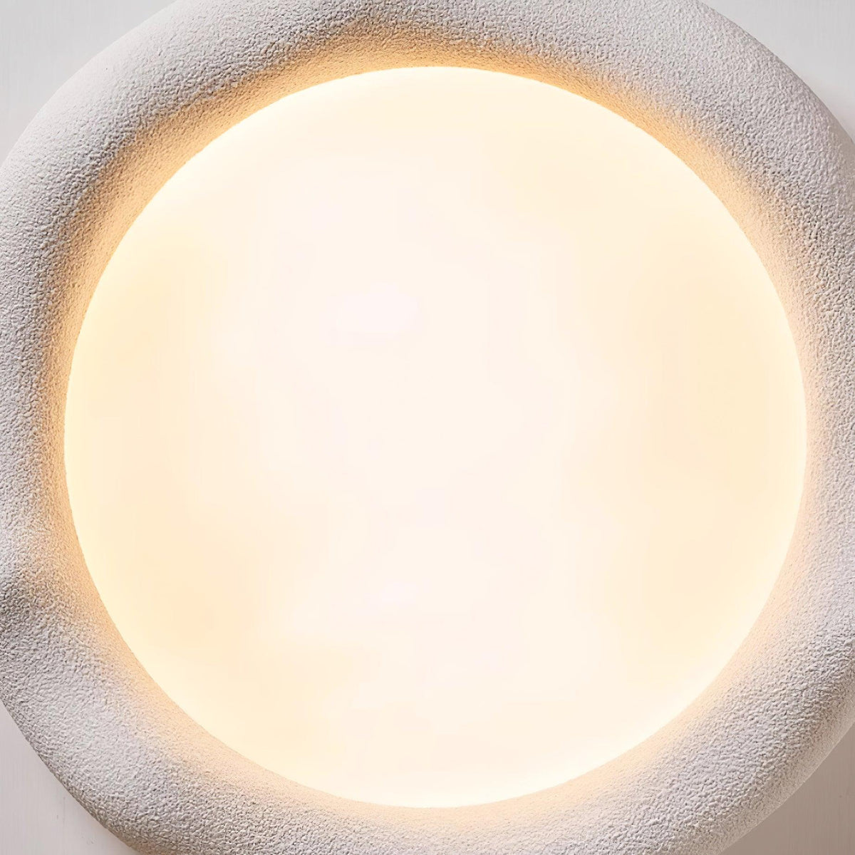 Ceiling Light Organic Resin and Fiberglass Fixture in Beige-Neutral Decor