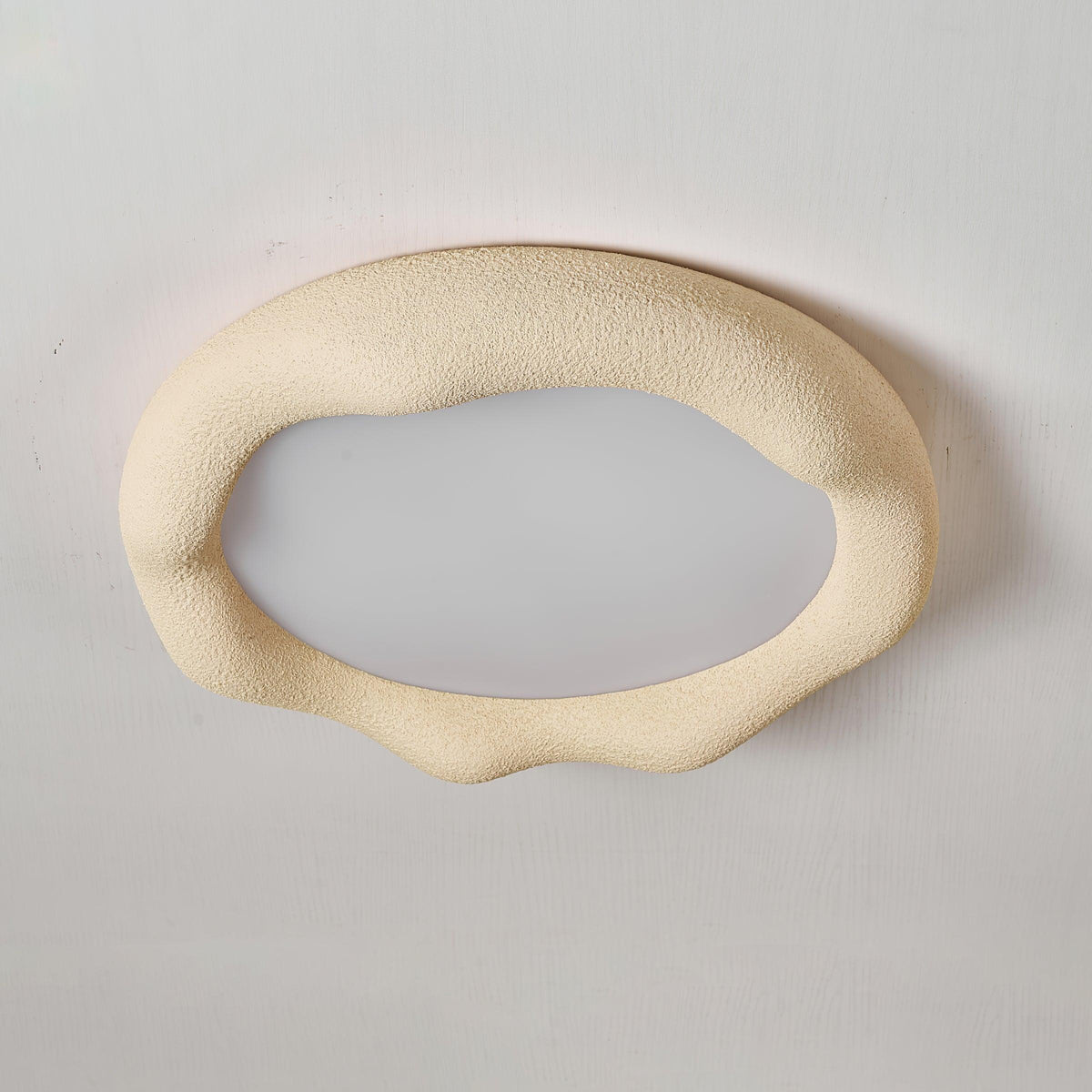 Ceiling Light Organic Resin and Fiberglass Fixture in Beige-Neutral Decor
