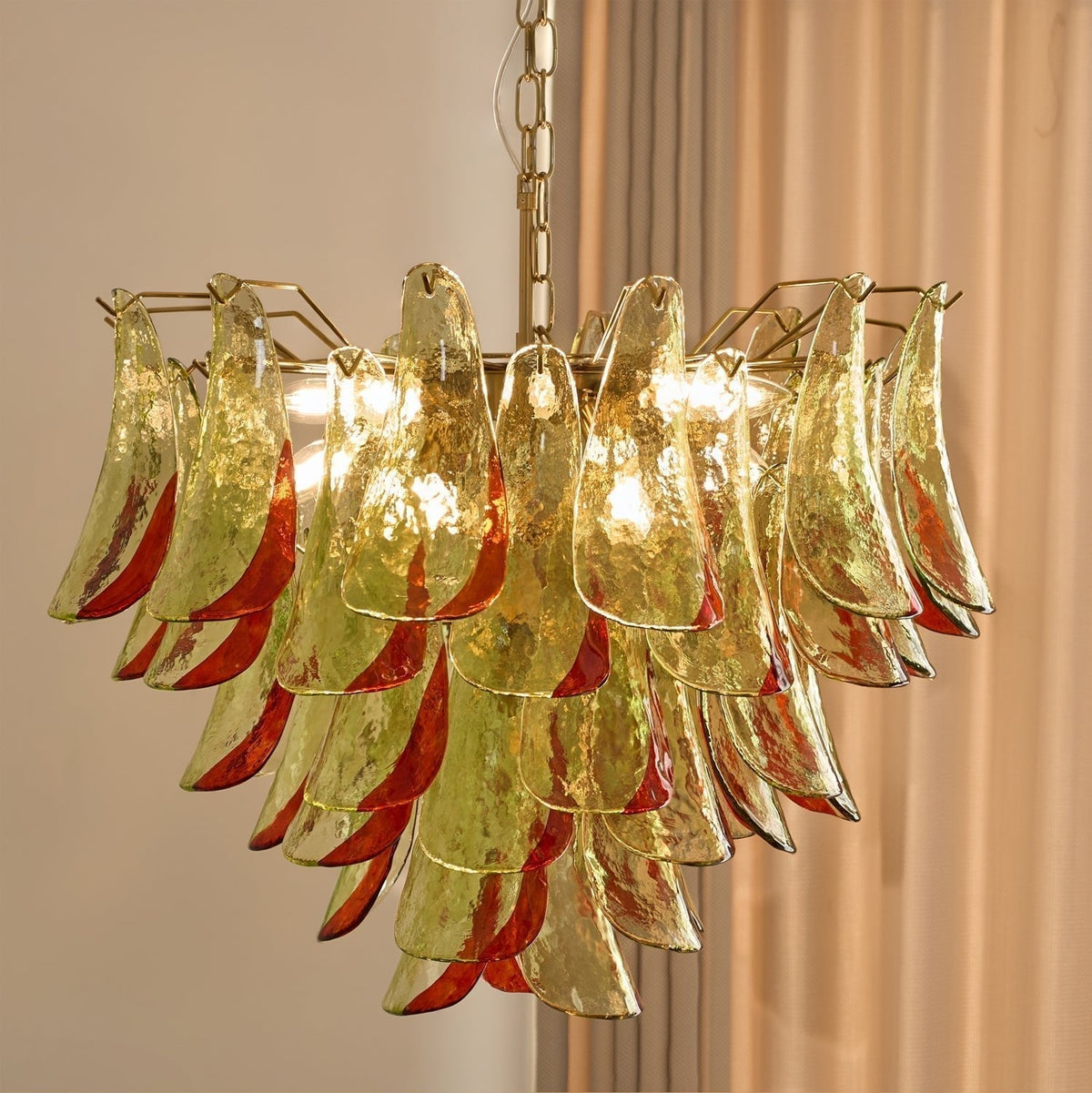Selelle Lustre en Verre Murano Pétale Élégant