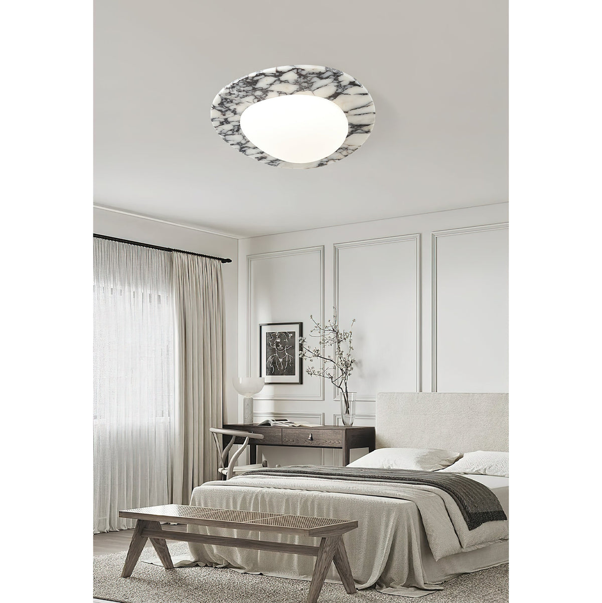 Ceraeion Plafonnier Verre Marbre Moderne Minimaliste