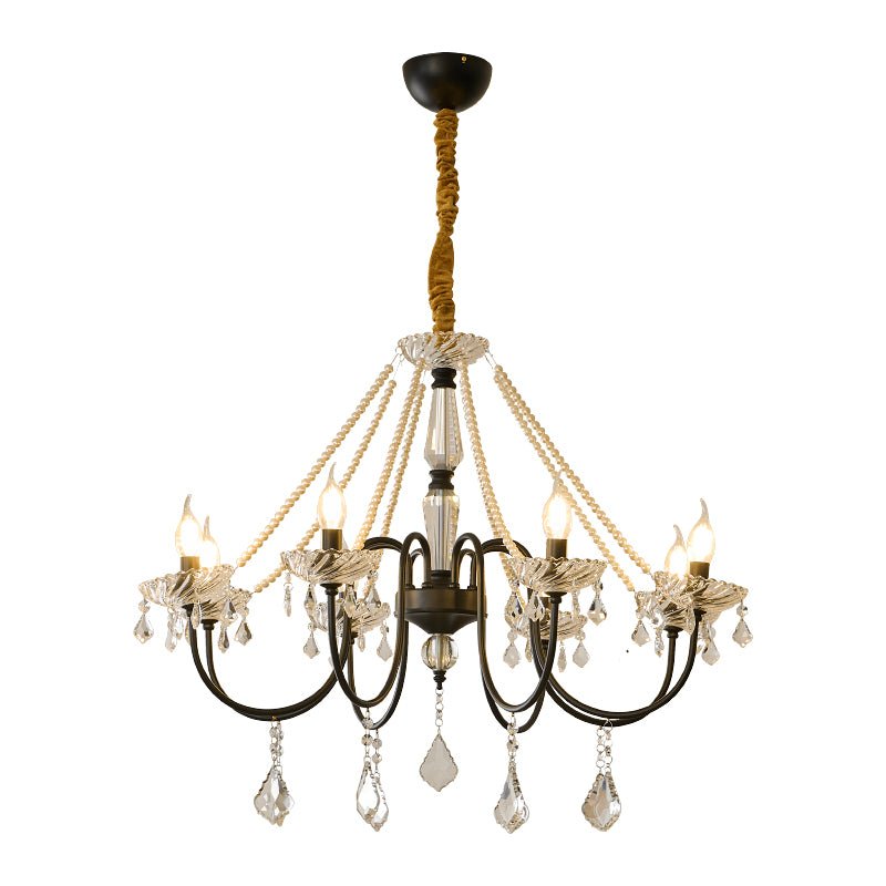 Cyraya Lustre Postmoderne de Luxe en Cristal et Perles