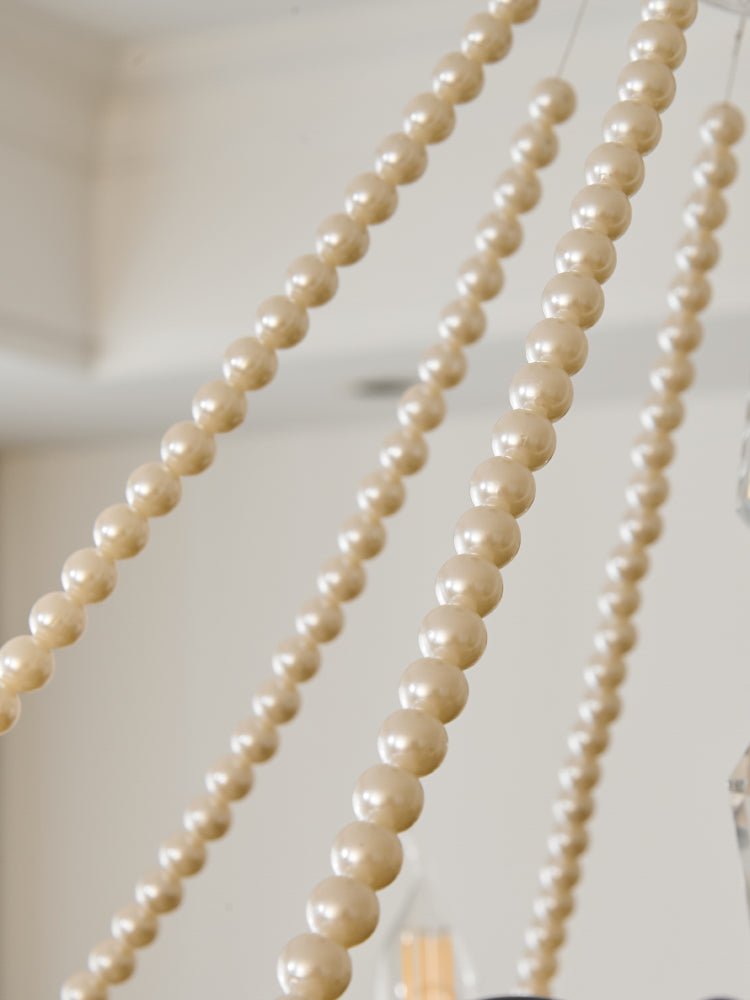 Cyraya Lustre Postmoderne de Luxe en Cristal et Perles