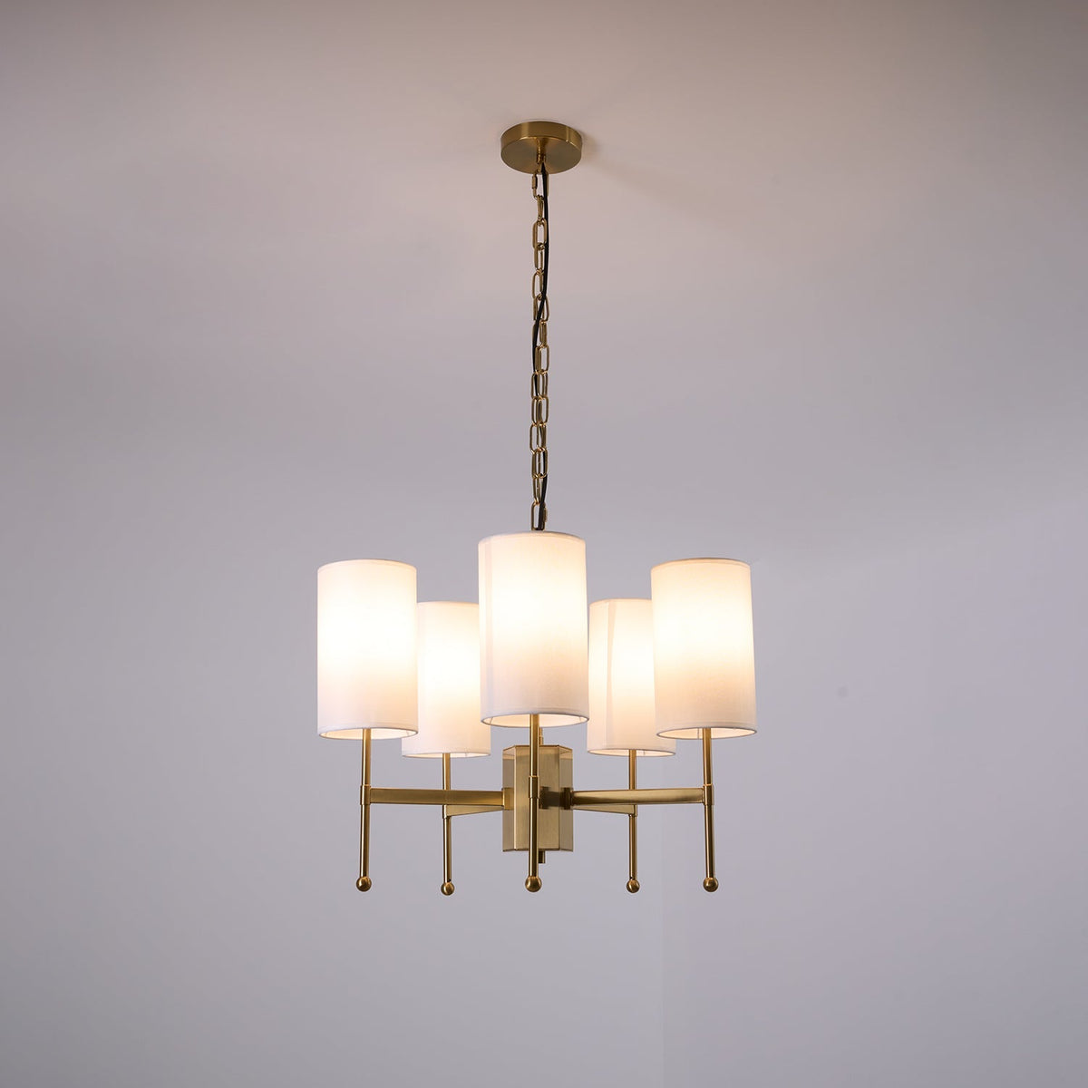 Wilivia Lustre en Tissu Vintage en Laiton