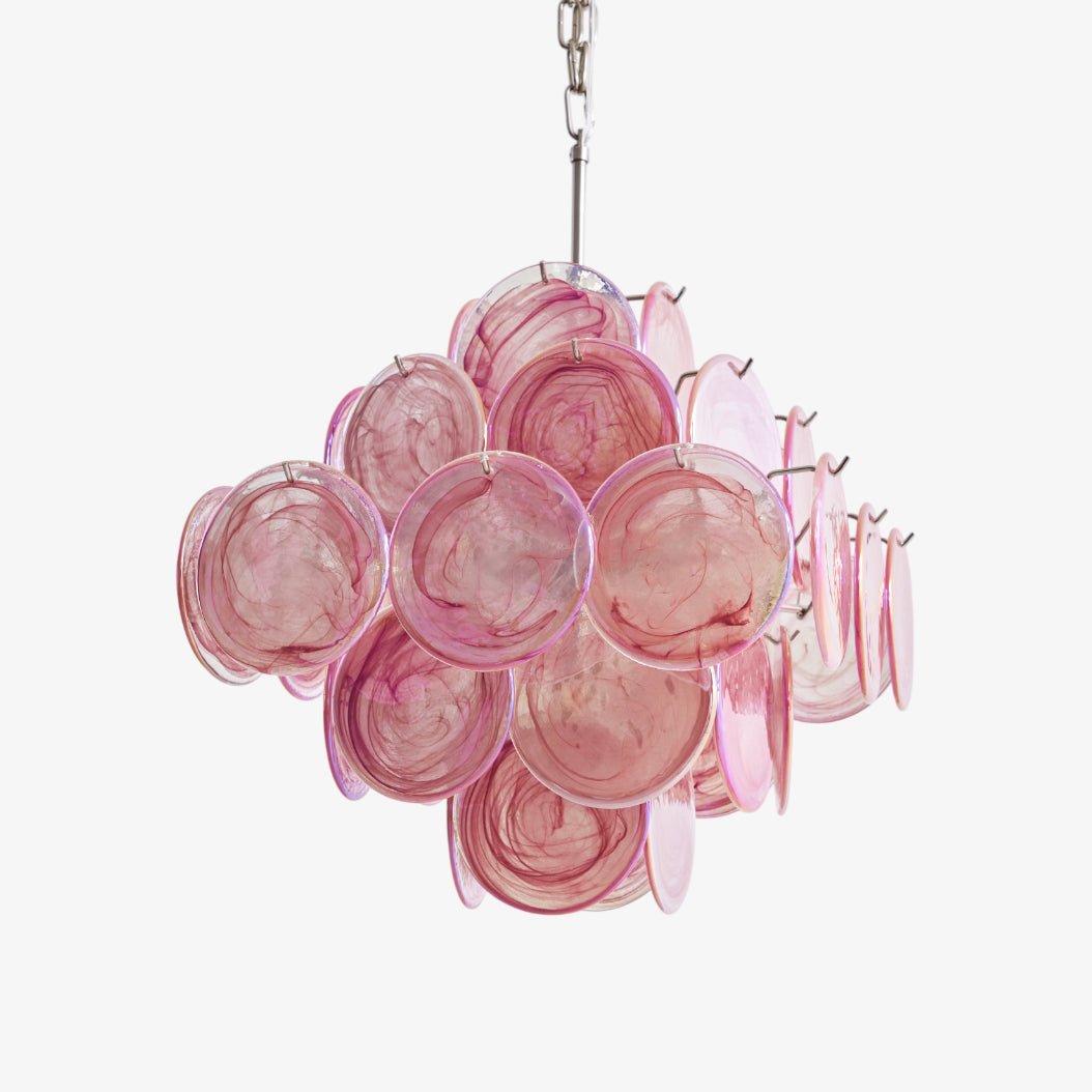 Brinivia Lustre Rose Verre Disque Superposé Romantique