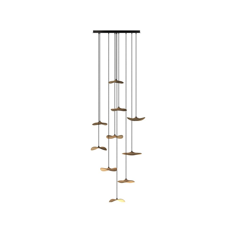 Saluna Lustre Bois Feuille Vide Minimaliste