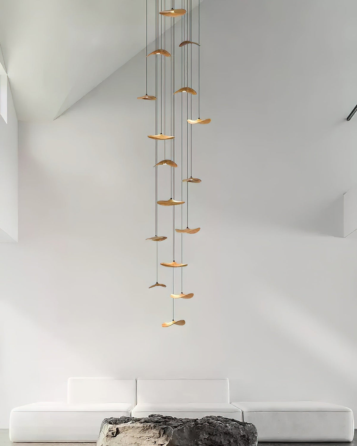 Saluna Lustre Bois Feuille Vide Minimaliste
