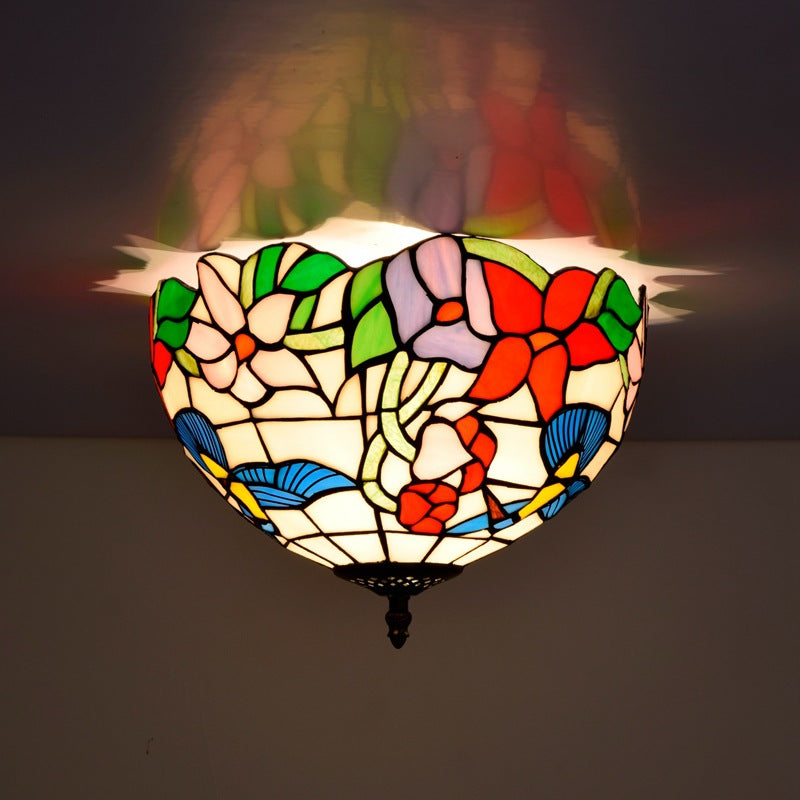 Tiffany Rustique Plafonnier Métal/Verre Salon/Chambre À Coucher