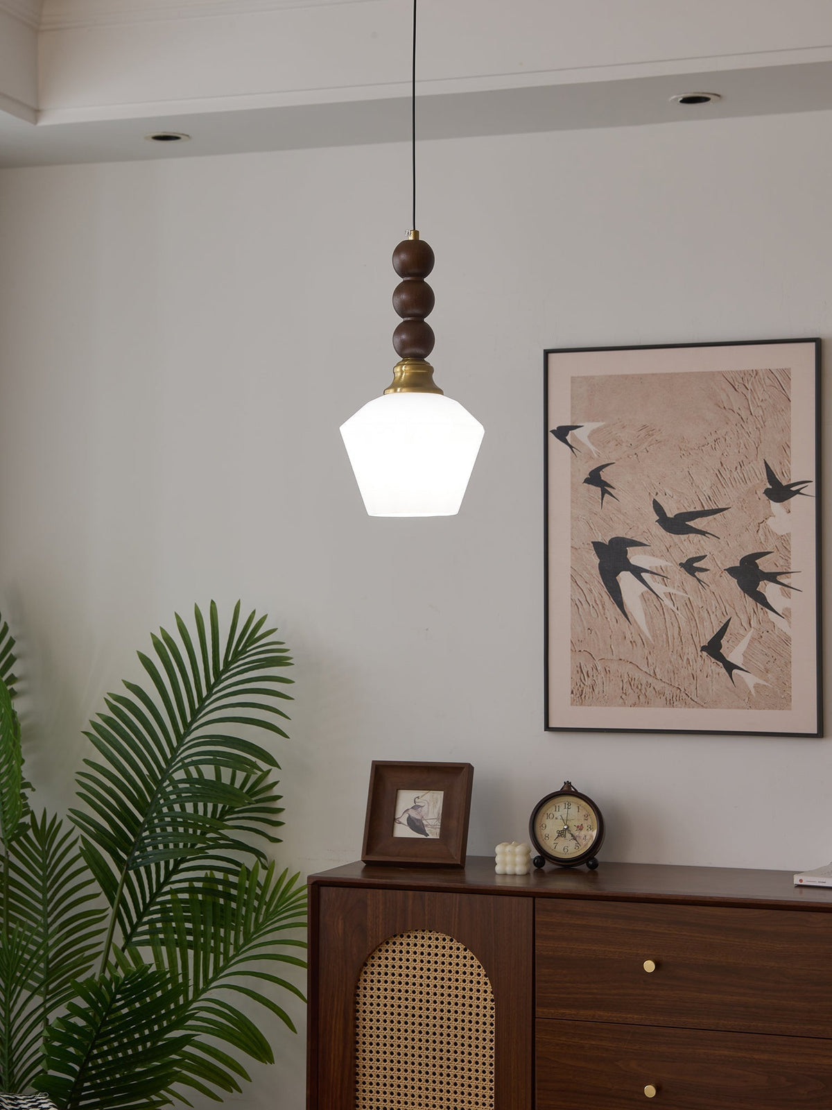 Vothaila Suspension en Verre Vintage et Bois
