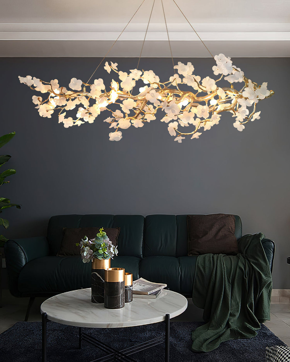 Farringstone Lustre Linéaire Sculptural À Fleurs – vue 15