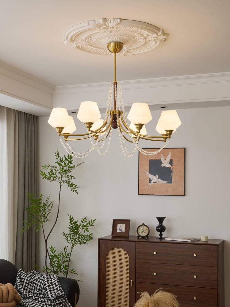 Delanne Lustre Vintage Traditionnel Élégant en Bois