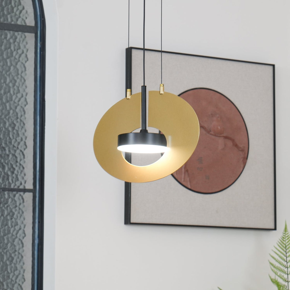 Lioresa Lampe suspendue ovale à anneau géométrique