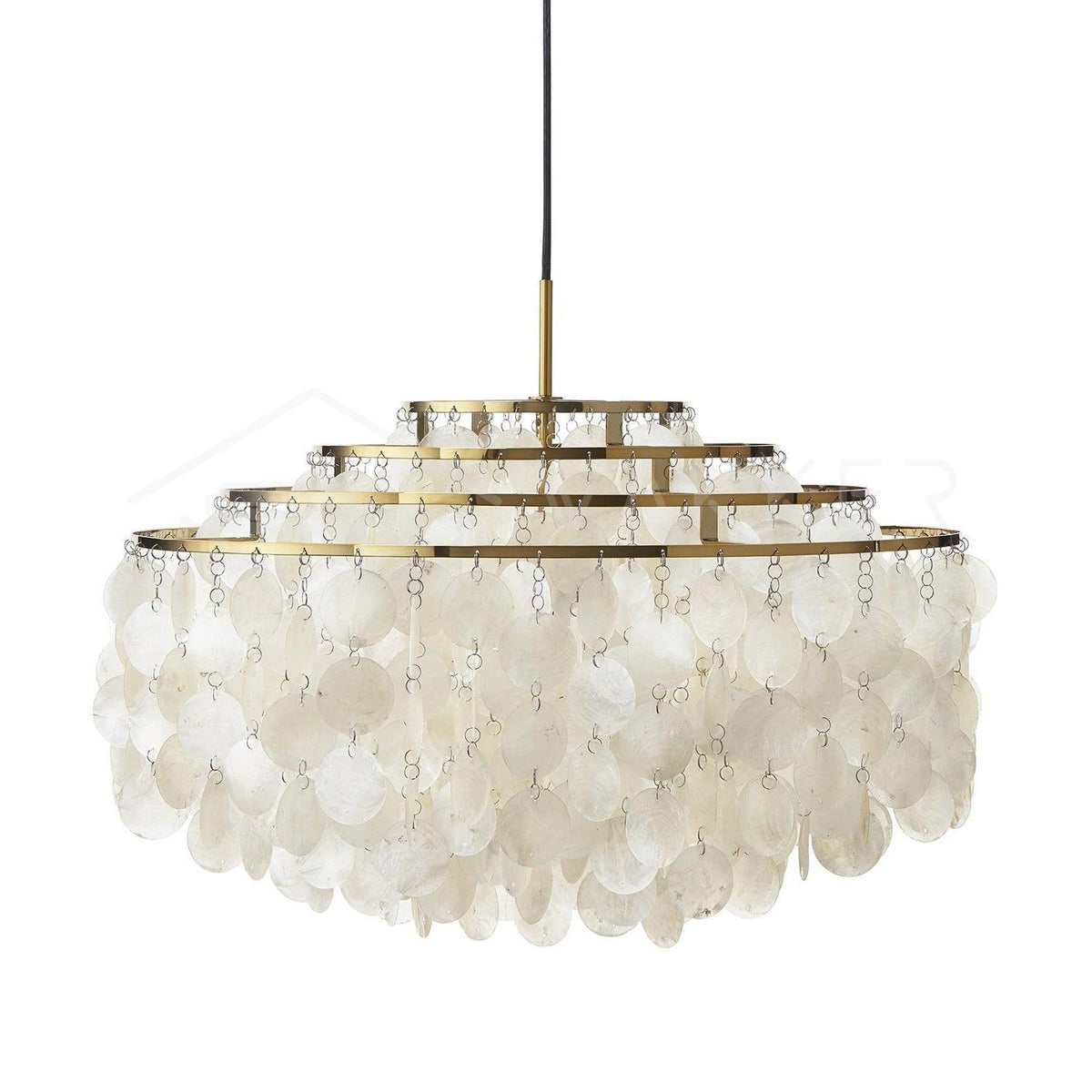 Delene Suspension Lampe Anneau Rond en Coquillage