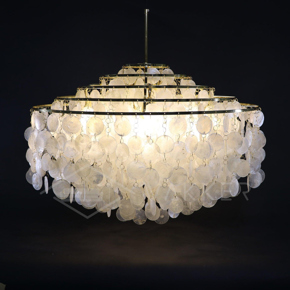 Delene Suspension Lampe Anneau Rond en Coquillage