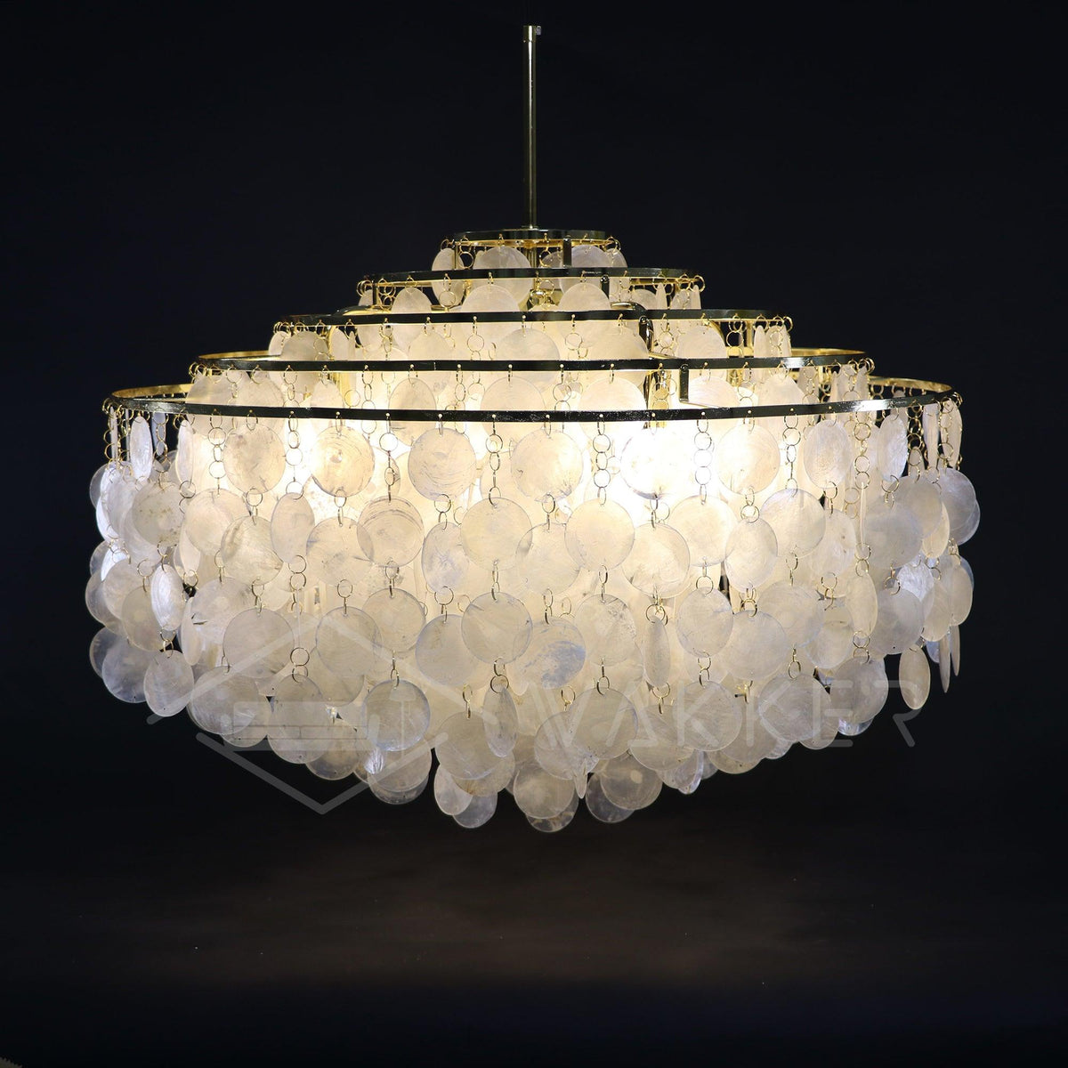Delene Suspension Lampe Anneau Rond en Coquillage