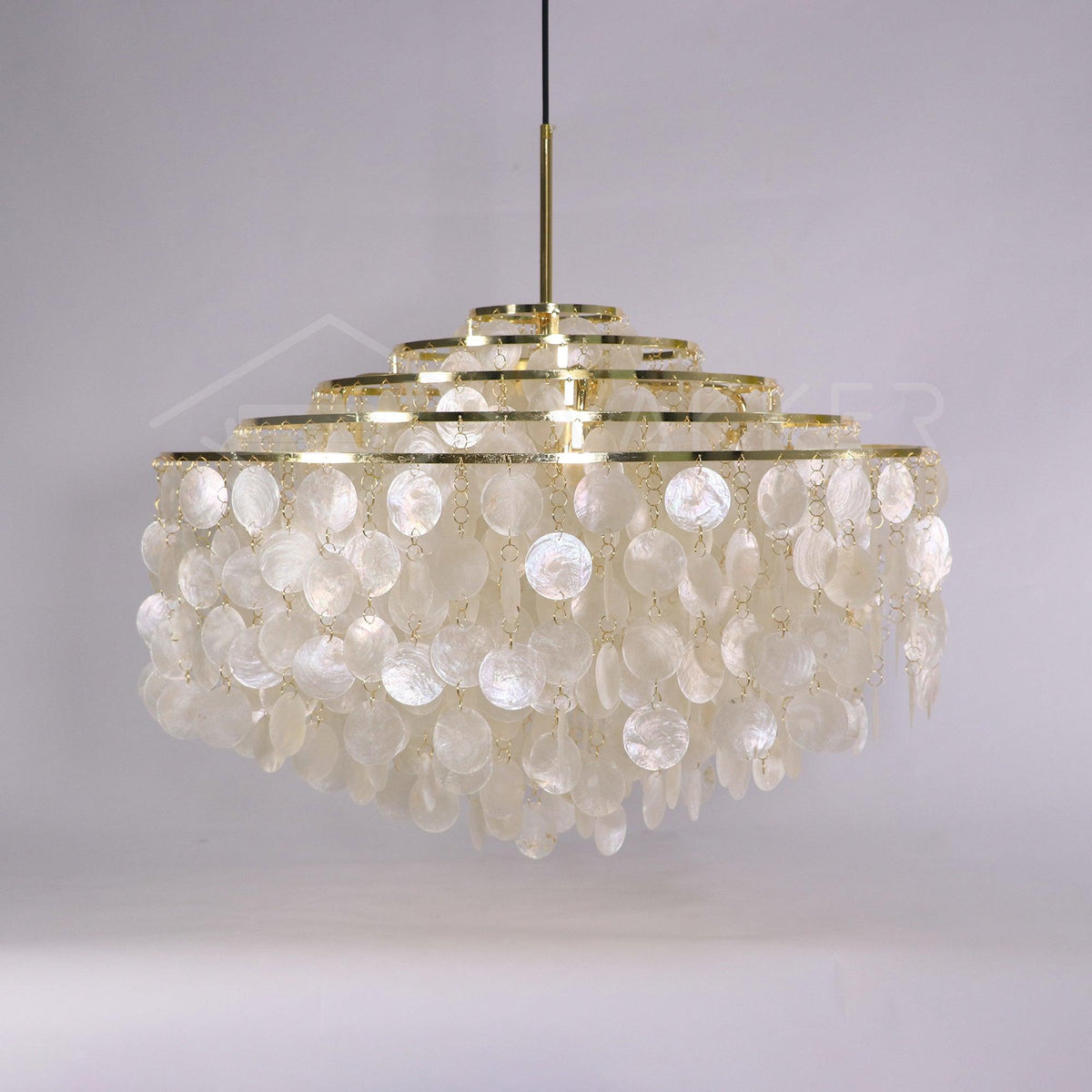 Delene Suspension Lampe Anneau Rond en Coquillage
