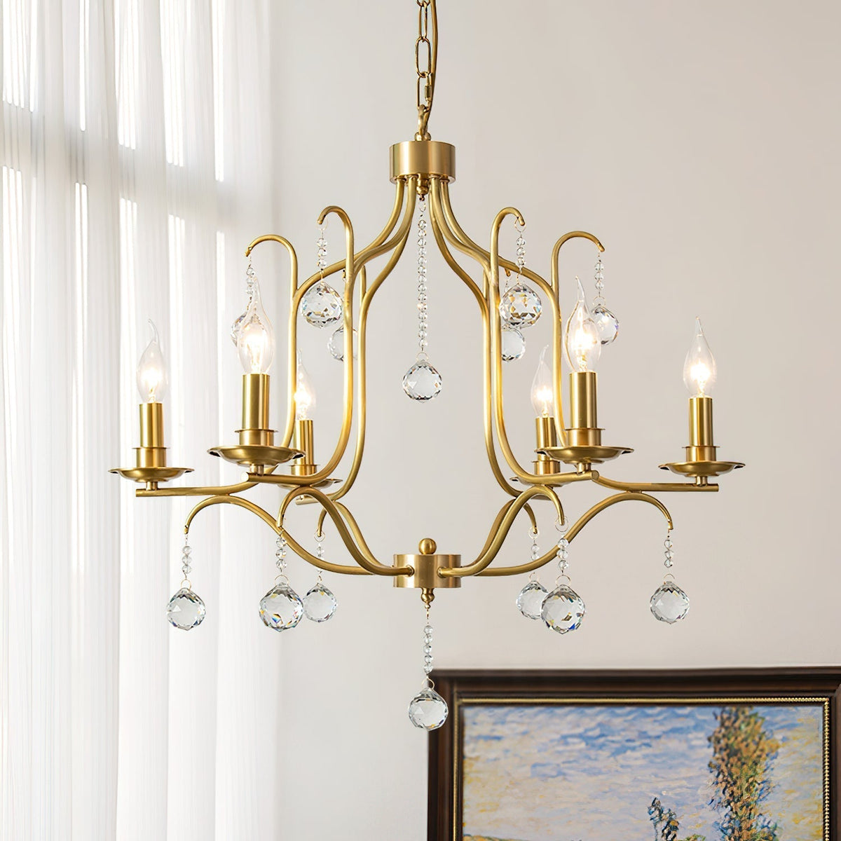 Ulliria Lustre Laiton Cristal Luxe Postmoderne Salon