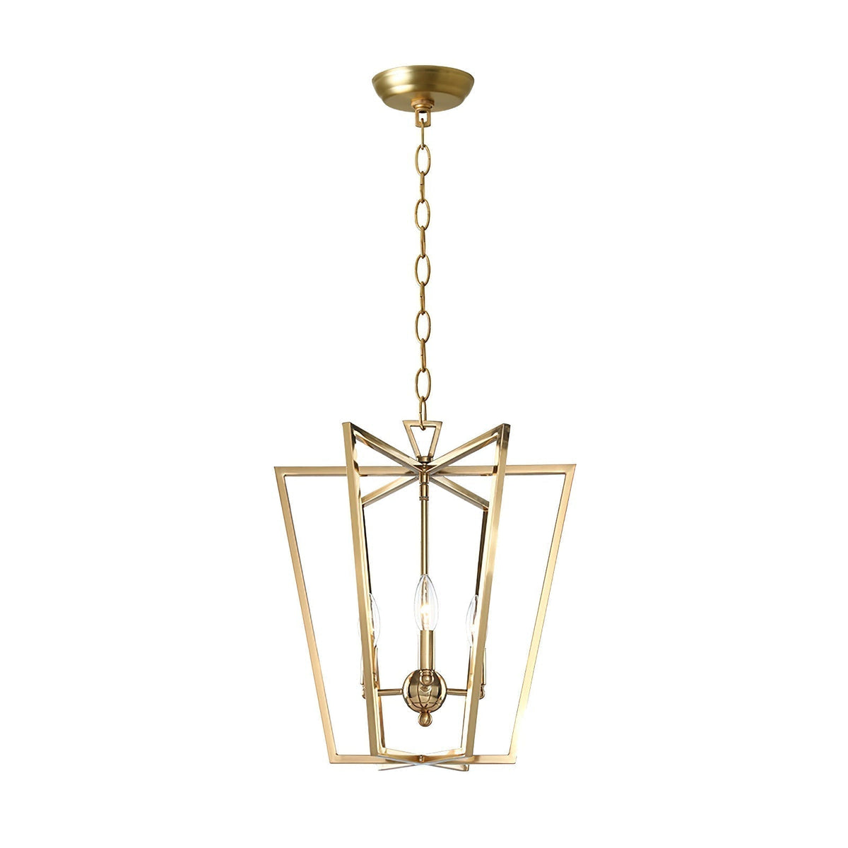 Mavien Lustre Cadre Lanternes Doré